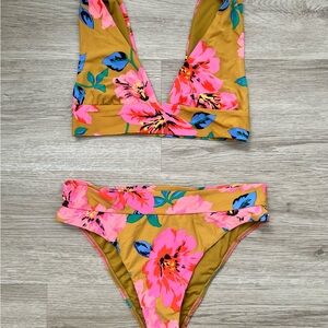 Billabong Floral Swim Set - Pink and Yellow